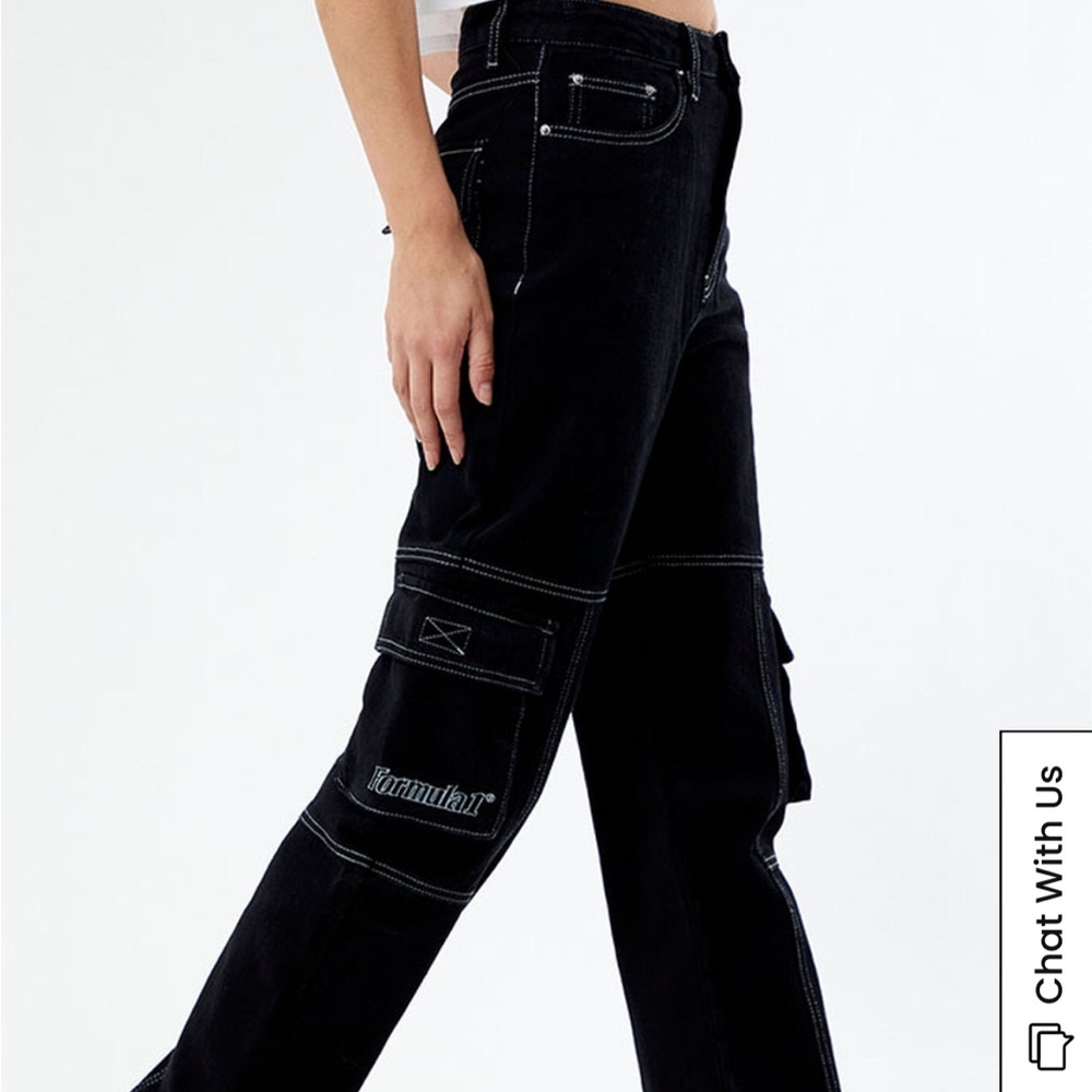 NWOT Formula 1 x PacSun Black Raceway '90s Boyfriend Cargo Jeans - 23